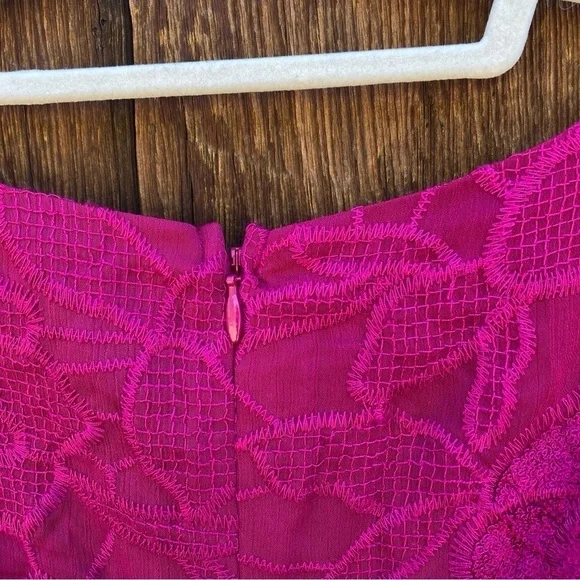 NWT Anthropologie Moulinette Soeurs Fuchsia Pink Lace Dress size 8 - Picture 8 of 15